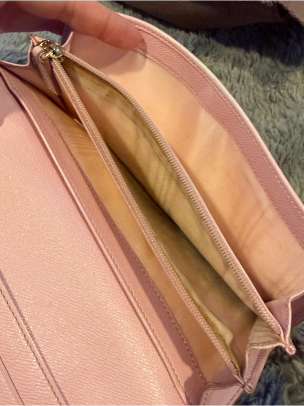 Celine Beige Brown Macadam Canvas Long Wallet with Pink Trim EUC - Picture 15 of 15